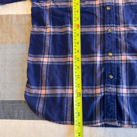 Jachs Girlfriend Casual Button Down Womens Large Purple Pink Plaid Flannel Shirt - Picture 5 of 6